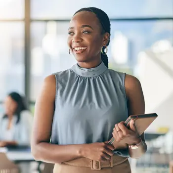 Professional business tutor leading a leadership development programme 
